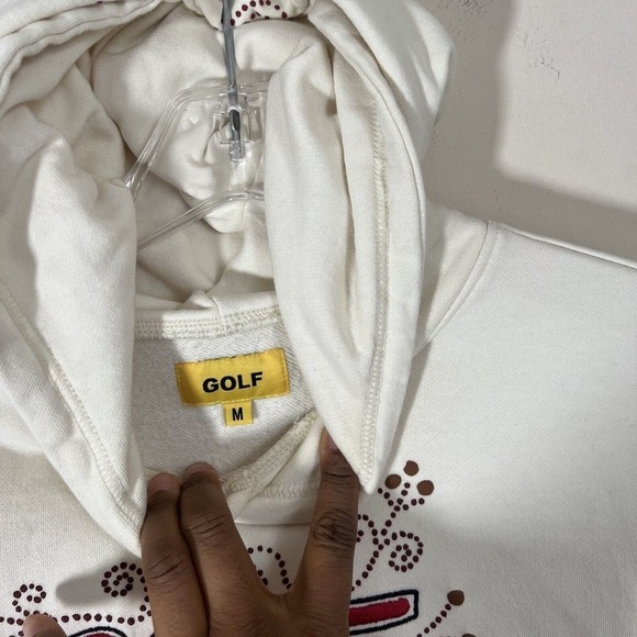 GOLF WANG Rigmarole Hoodie Cream White Red Embroidered Men’s Size Medium - Picture 7 of 11